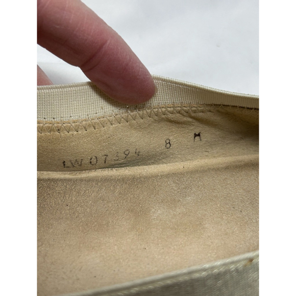 Stuart Weitzman Gold Ballet Flats Metallic Leather Round Toe Women’s 8 - Picture 9 of 9